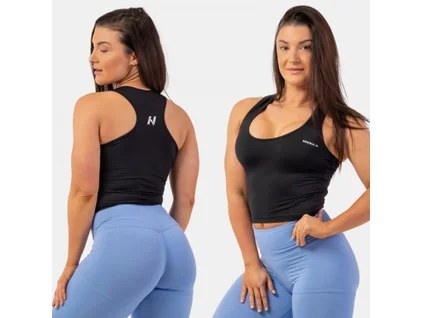 Dámske crop tielko 422 Black - NEBBIA